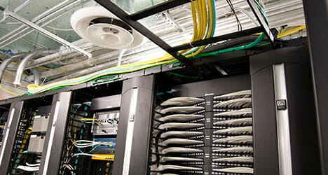 a server rack in a datacenter