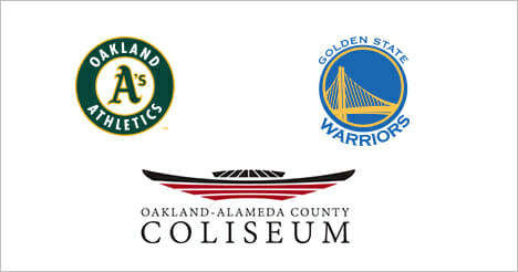 Oakland Athletics, Golden State Warriors, & Oakland-Alameda County Coliseum Logos