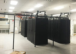 Photo of racks in a data center