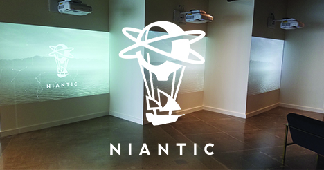 A photo of Niantic's office with the Niantic logo superimposed