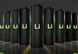 Image of a nine lithium ion batteries