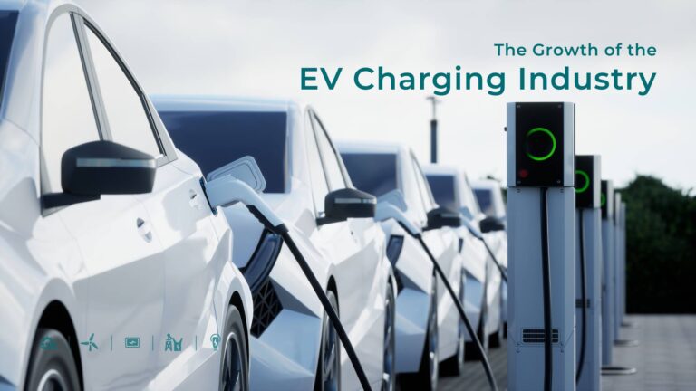 white electric vehicles are being charged at the same time